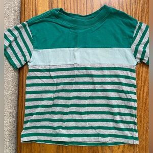 Hanna Andersson Green and Gray Striped Tee